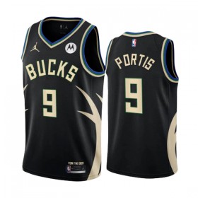 Dres Milwaukee Bucks Bobby Portis JR 9 Jordan 2022-23 Statement Edition Crno Swingman